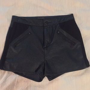 Black Leather Shorts
